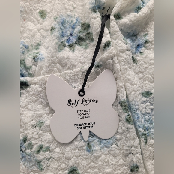 Self Esteem Floral Lace Tie-Front Top Youth Sz L - Picture 2 of 3